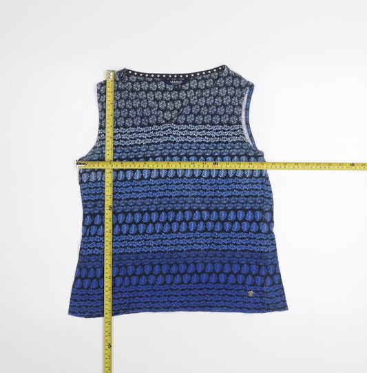 Maine New England Women's Blue Cotton Sleeveless Tank Top Size 14