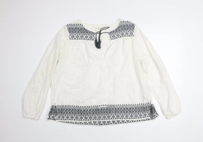 Womens UK Size 12 H&M White Tunic Blouse