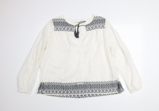 Womens UK Size 12 H&M White Tunic Blouse