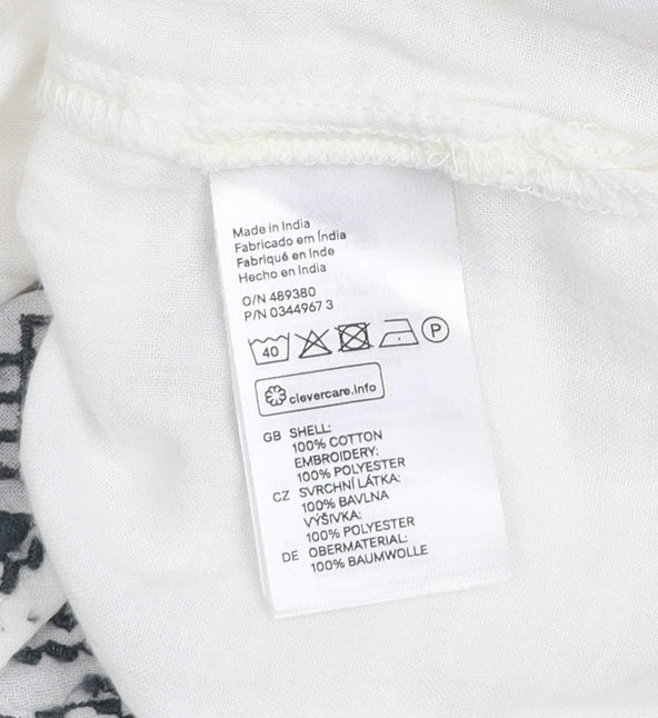 Womens UK Size 12 H&M White Tunic Blouse