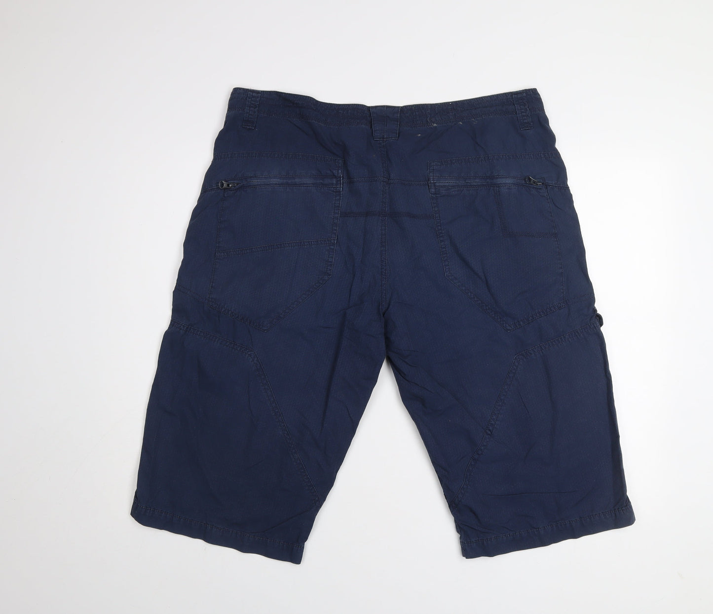 Next Men's Navy Cargo Shorts Size 38 Cotton Blend Casual