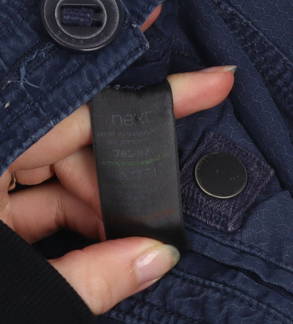 Next Men's Navy Cargo Shorts Size 38 Cotton Blend Casual