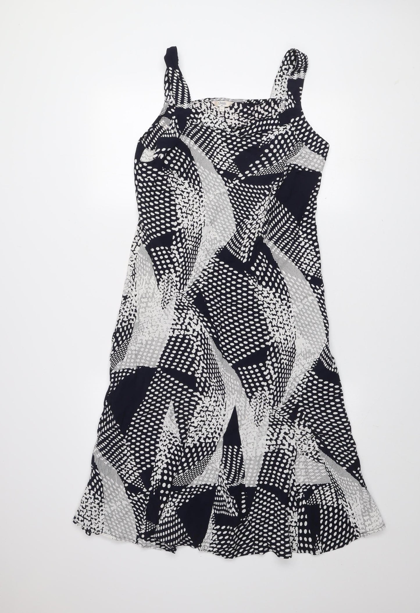 Marks and Spencer Women Black Geometric A-Line Dress Size 12