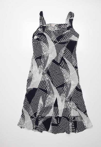 Marks and Spencer Women Black Geometric A-Line Dress Size 12