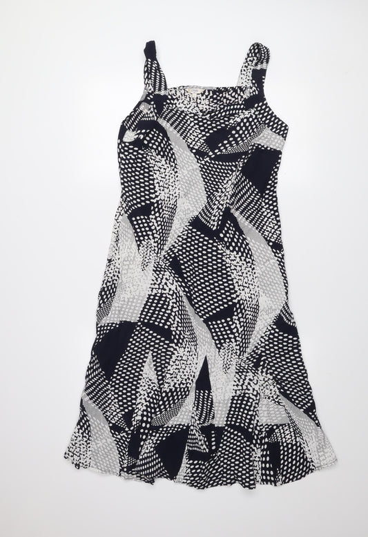 Marks and Spencer Women Black Geometric A-Line Dress Size 12