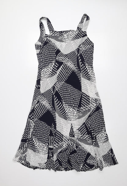 Marks and Spencer Women Black Geometric A-Line Dress Size 12