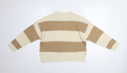Womens UK Size XS Stradivarius Beige Pullover Jumper