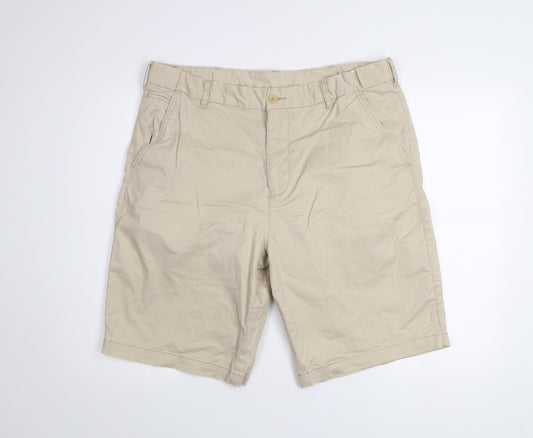 Dunnes Stores Men's Beige Chino Shorts 38in Regular Fit Cotton Blend