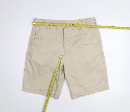 Dunnes Stores Men's Beige Chino Shorts 38in Regular Fit Cotton Blend