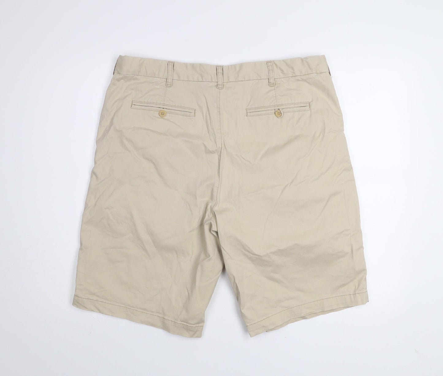 Dunnes Stores Men's Beige Chino Shorts 38in Regular Fit Cotton Blend