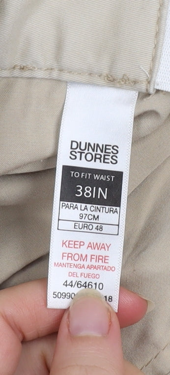 Dunnes Stores Men's Beige Chino Shorts 38in Regular Fit Cotton Blend