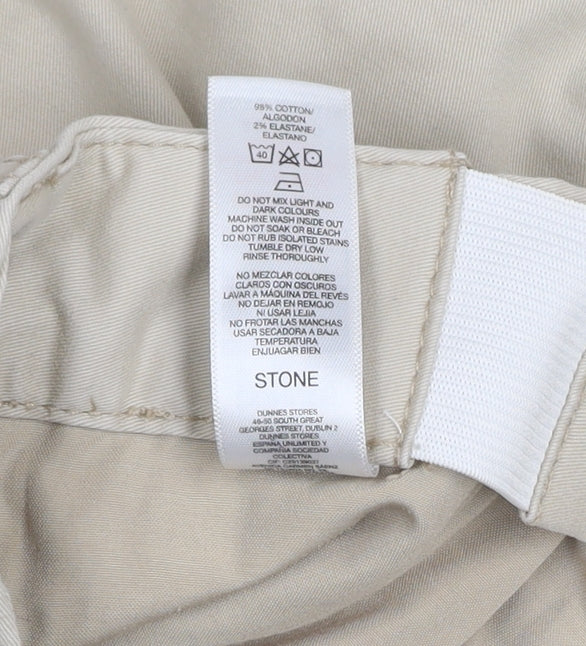 Dunnes Stores Men's Beige Chino Shorts 38in Regular Fit Cotton Blend