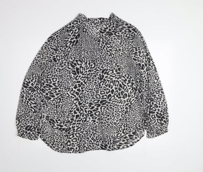 Star by Julien Macdonald Women’s Black Leopard Print Blouse Size 14