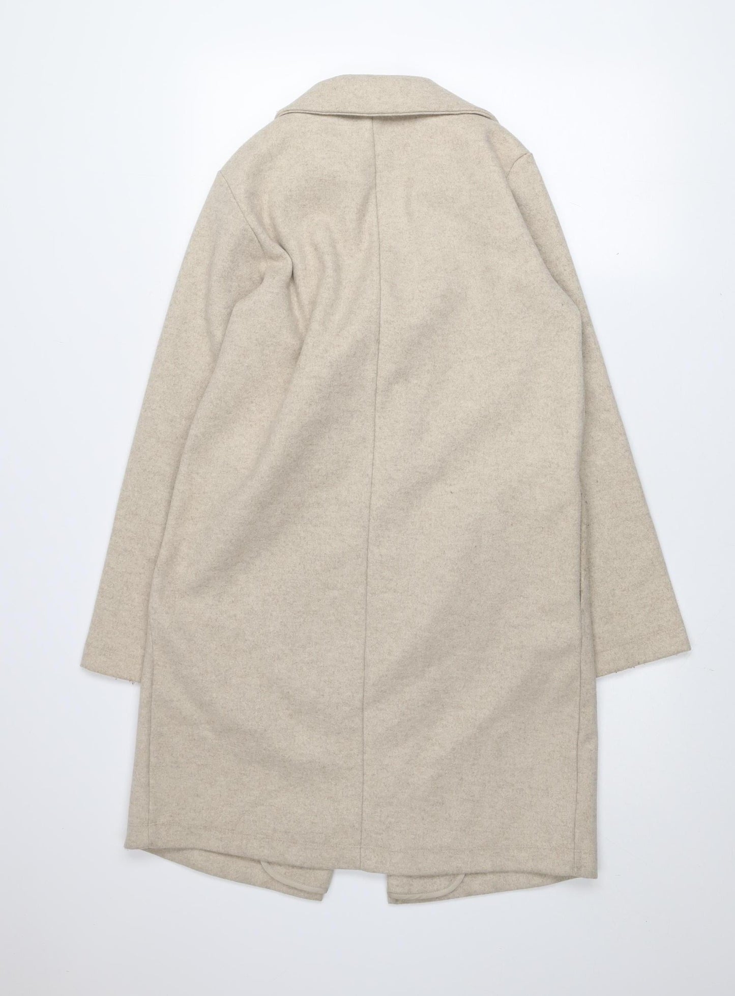 Dunnes Women’s Beige XS Mid-Length Overcoat Button Classic Style