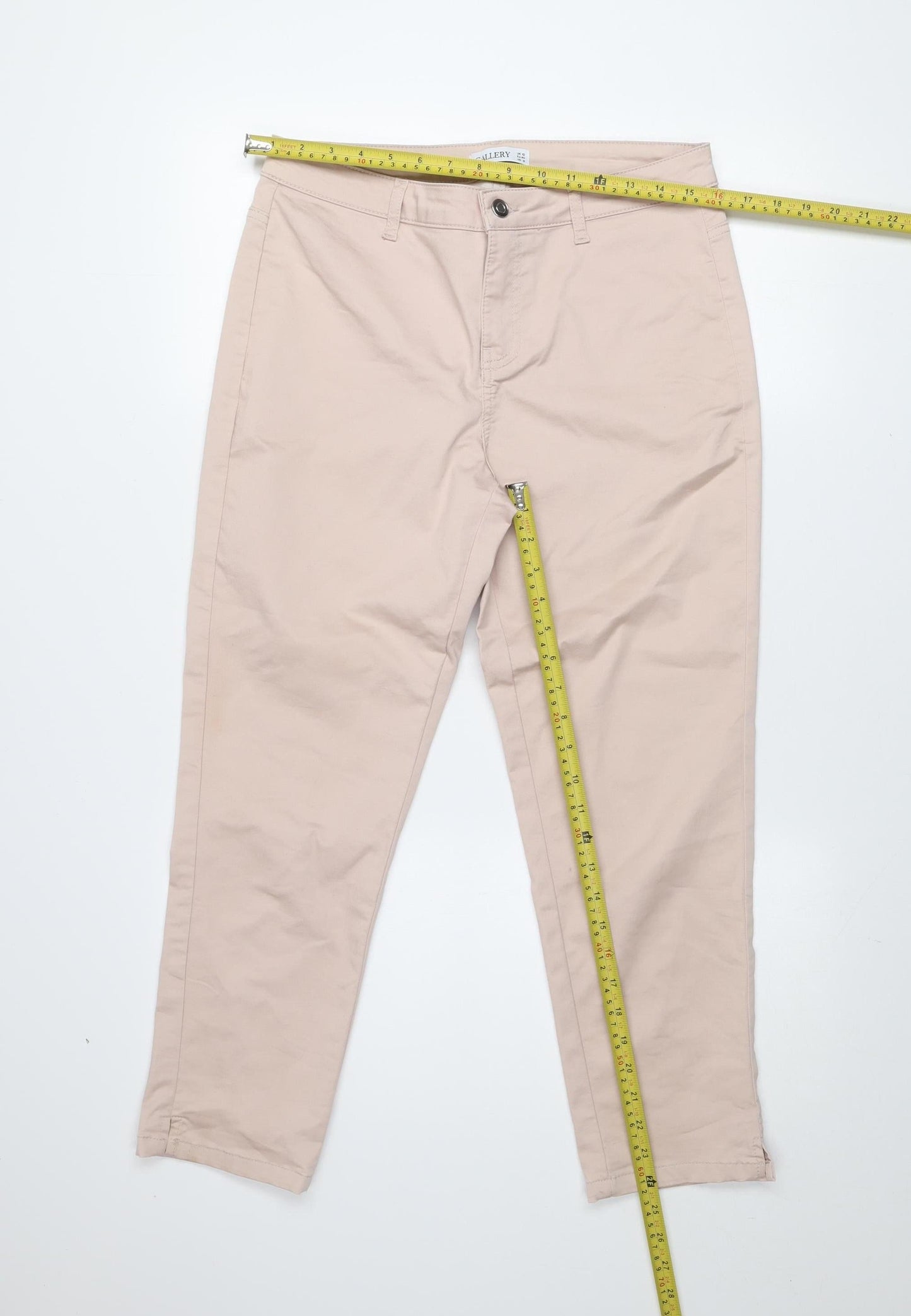 Womens UK Size 12 Gallery Regular Fit Chino Beige Trousers