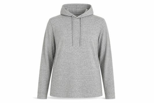 Front view of Forever 21 Grey Lightweight Pullover Hoodie unisex adults s