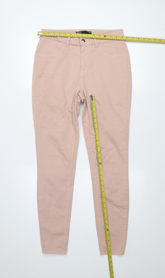Dunnes Stores Women Skinny Beige Cotton Blend Trousers Size 12