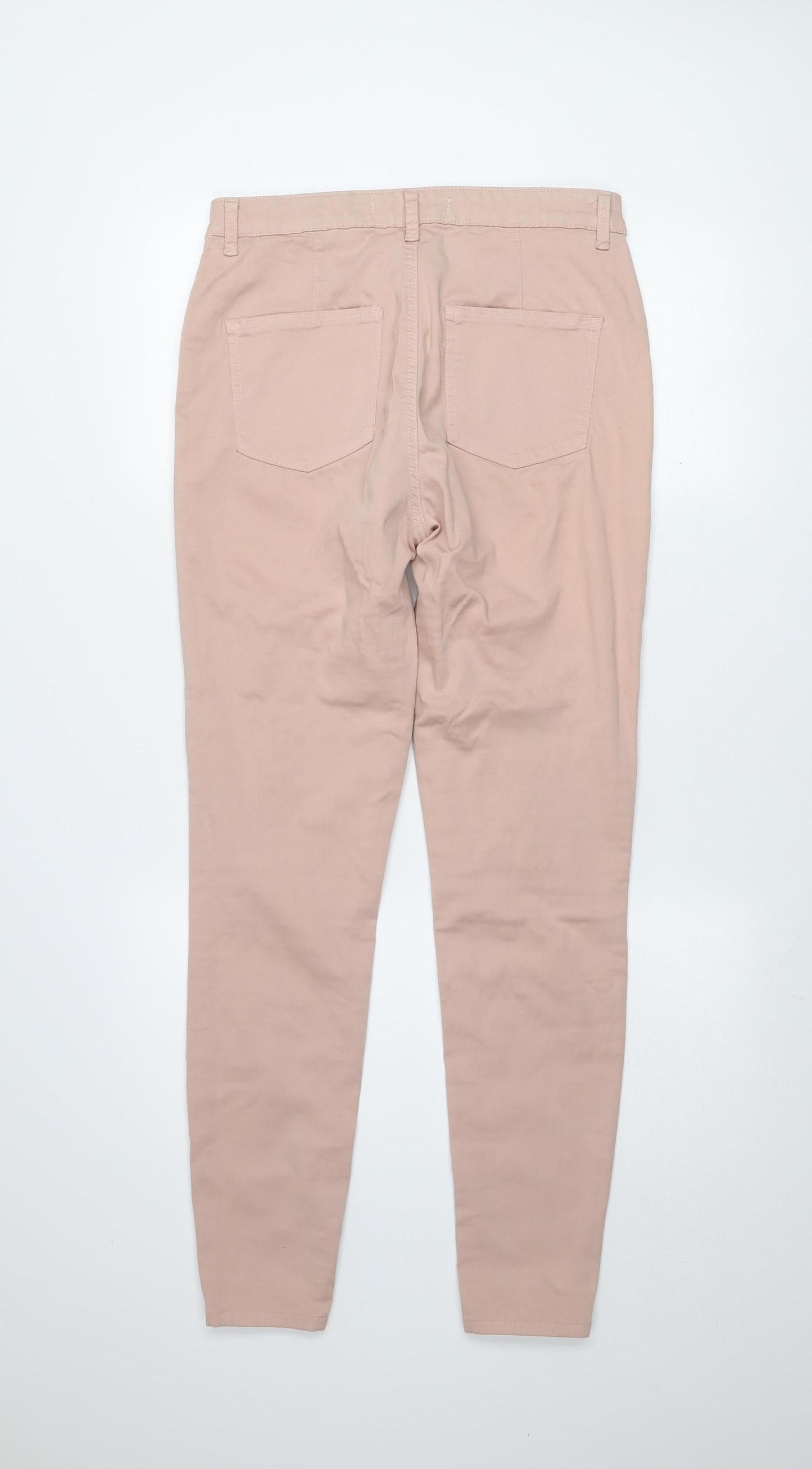 Dunnes Stores Women Skinny Beige Cotton Blend Trousers Size 12