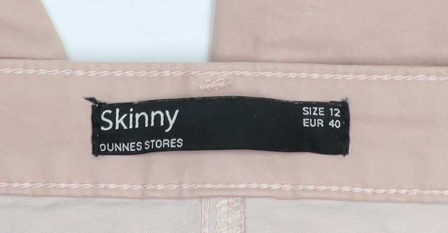 Dunnes Stores Women Skinny Beige Cotton Blend Trousers Size 12