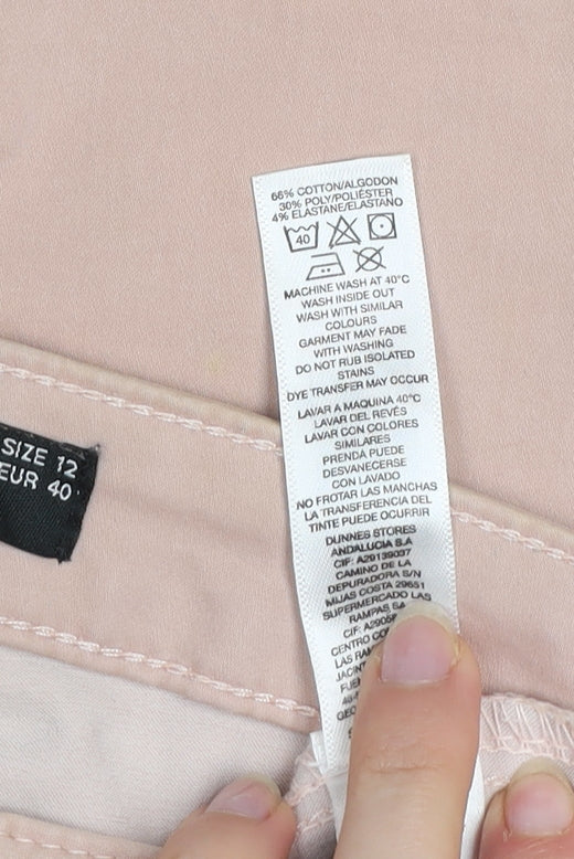 Dunnes Stores Women Skinny Beige Cotton Blend Trousers Size 12