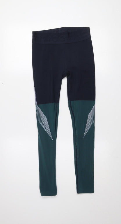 Womens UK Size S H&M Slim Fit Leggings Blue Leggings