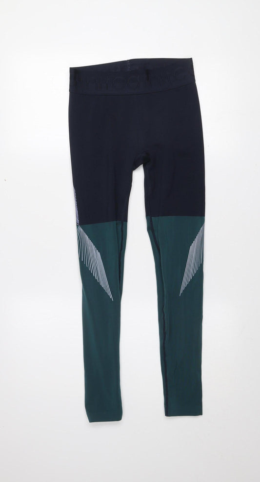 H&M Women’s Blue Colourblock Sports Leggings Size S