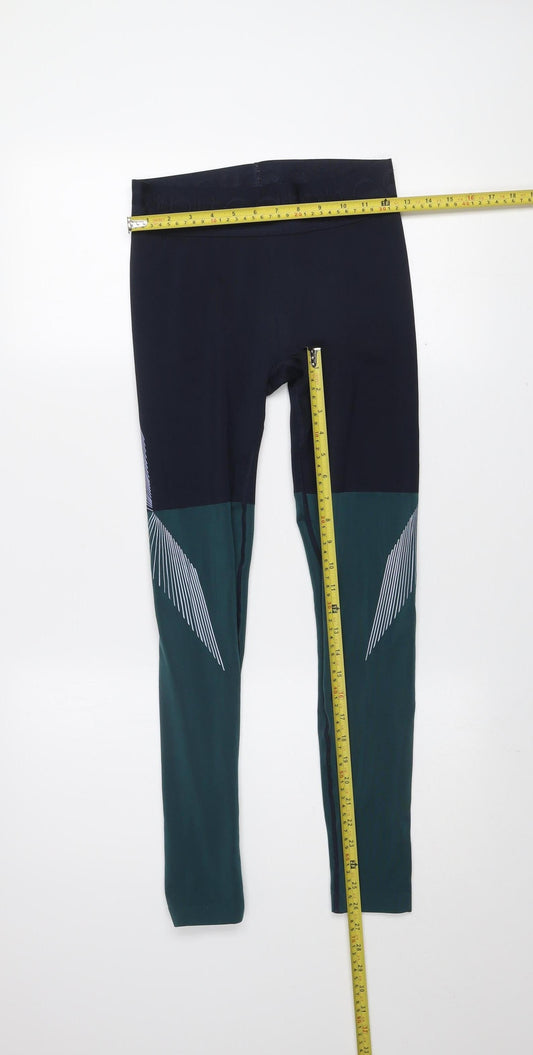 H&M Women’s Blue Colourblock Sports Leggings Size S