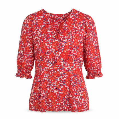 Womens UK Size XS Dunnes Red Tunic Blouse
