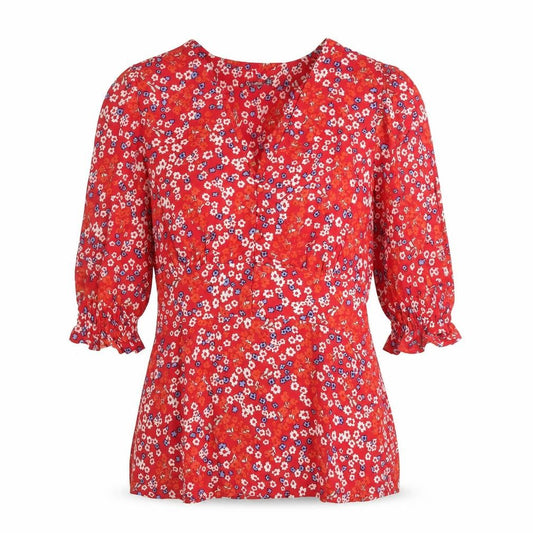 Womens UK Size XS Dunnes Red Tunic Blouse
