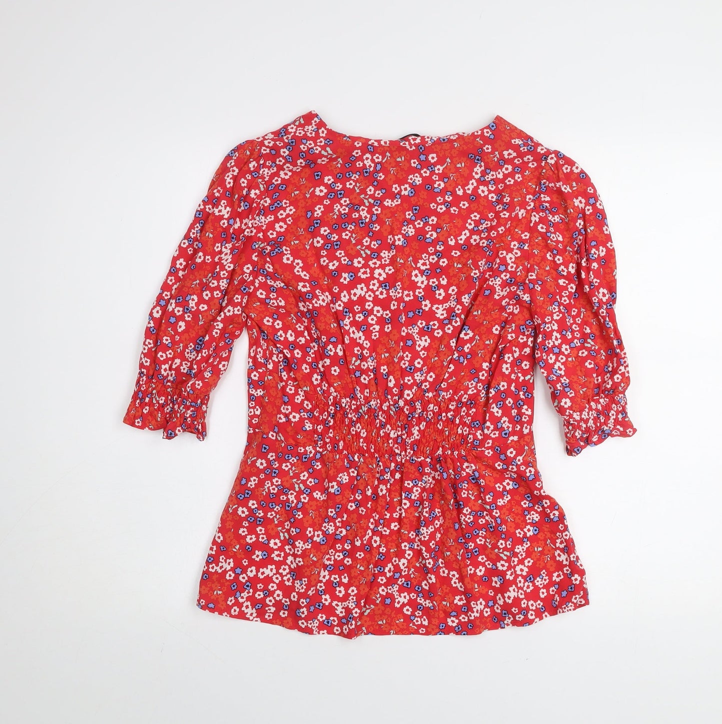 Womens UK Size XS Dunnes Red Tunic Blouse