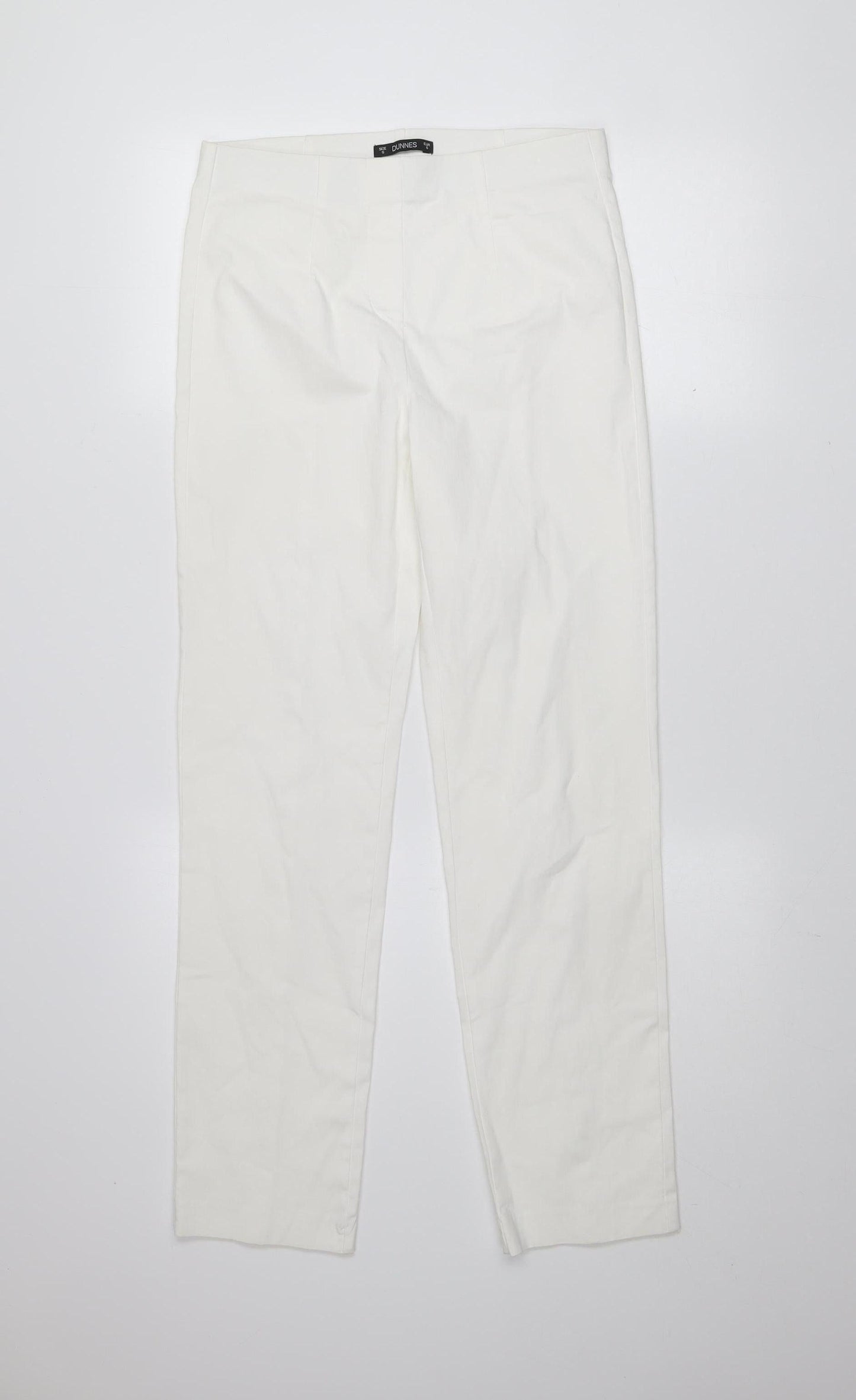 Womens UK Size S Dunnes Slim Fit Casual Workwear White Trousers