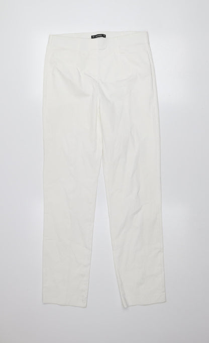 Womens UK Size S Dunnes Slim Fit Casual Workwear White Trousers