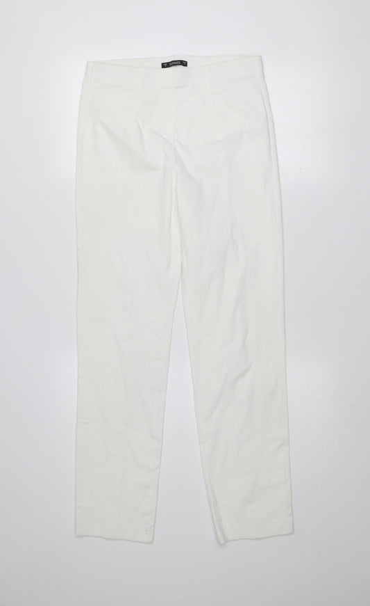 Womens UK Size S Dunnes Slim Fit Casual Workwear White Trousers