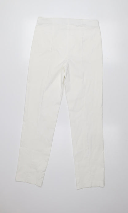 Womens UK Size S Dunnes Slim Fit Casual Workwear White Trousers
