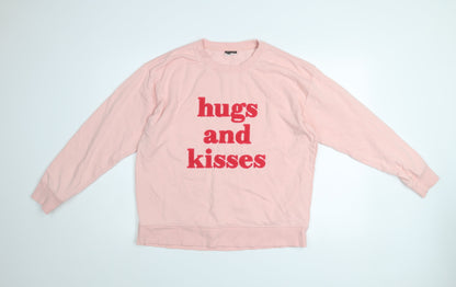 Womens UK Size L Beloved Pink Pullover Sweatshirt