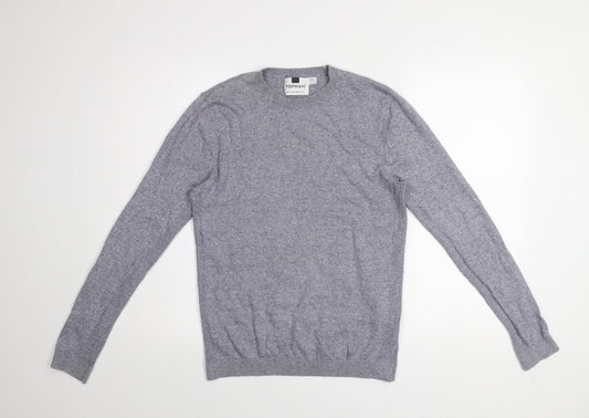 Topman Men’s Grey Cotton Crew Neck Pullover Jumper Size S