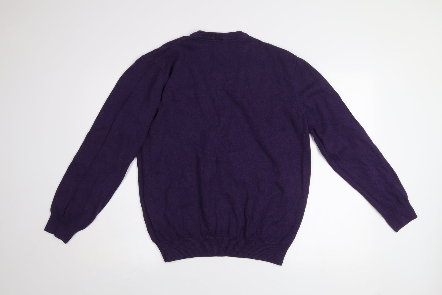 Dunnes Men’s Purple Cotton V-Neck Jumper XL Regular Fit