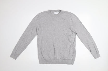 Topman Men's Grey Cotton Crew Neck Pullover Jumper Size M