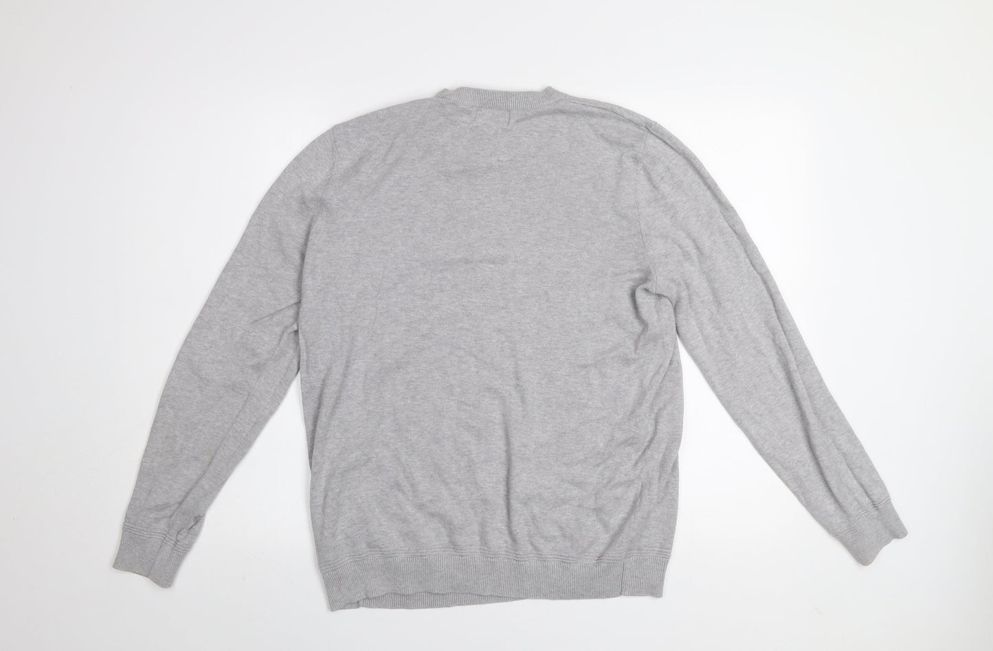 Topman Men's Grey Cotton Crew Neck Pullover Jumper Size M