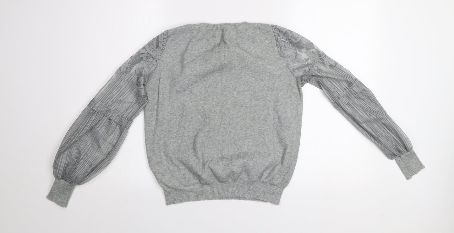 Womens UK Size 12 New Look Grey Pullover Jumper