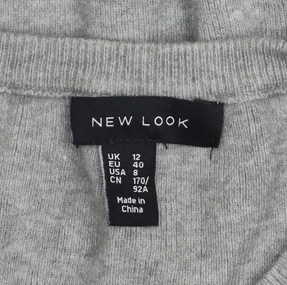 Womens UK Size 12 New Look Grey Pullover Jumper