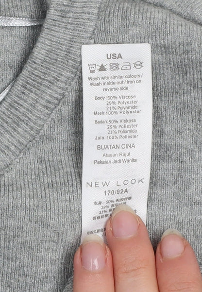 Womens UK Size 12 New Look Grey Pullover Jumper