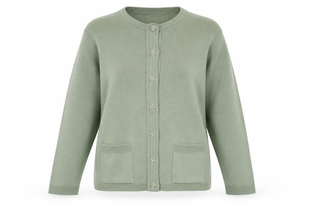 Womens UK Size 14/16 Beaumonde Paris Green Cardigan Jumper