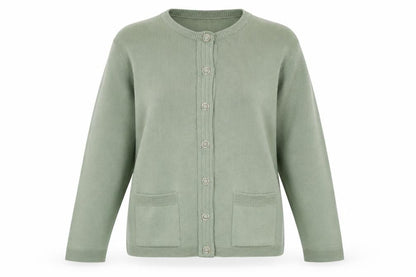 Womens UK Size 14/16 Beaumonde Paris Green Cardigan Jumper