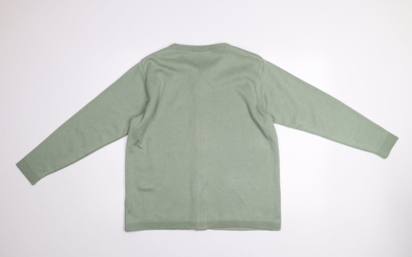 Womens UK Size 14/16 Beaumonde Paris Green Cardigan Jumper