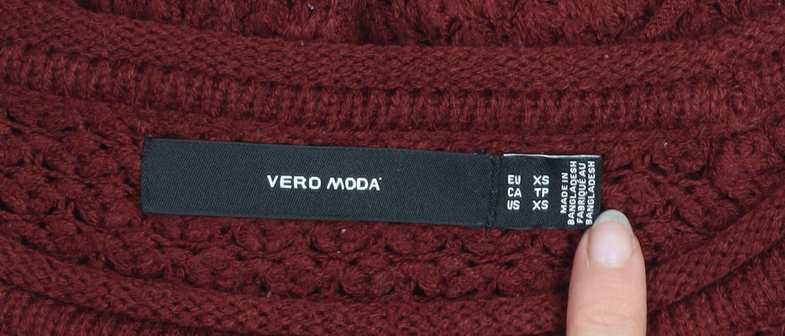 Womens UK Size XS VERO MODA Red Pullover Jumper