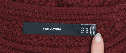 Womens UK Size XS VERO MODA Red Pullover Jumper