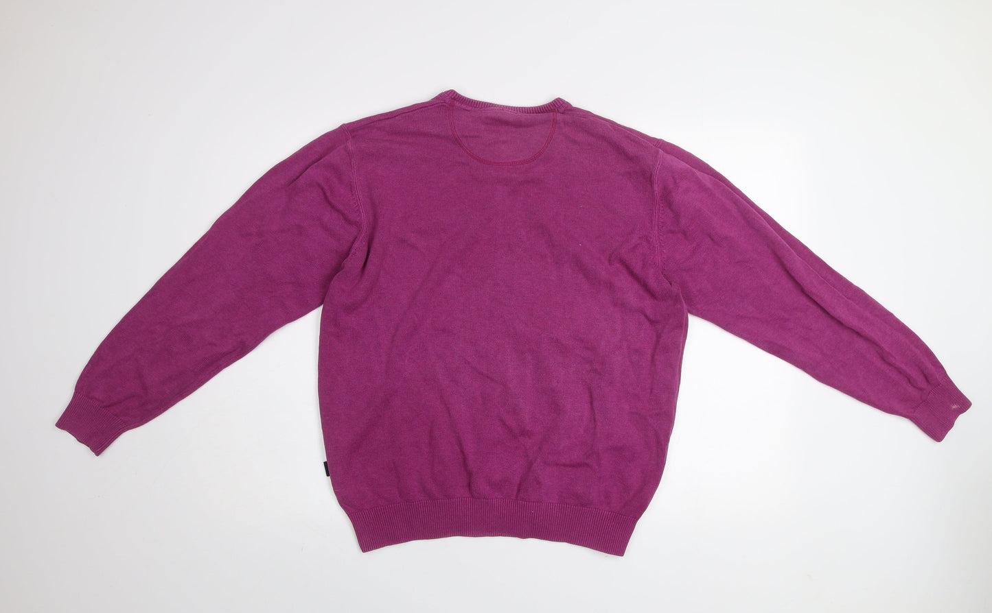 André Men Purple V-Neck Knit Pullover Jumper Size L