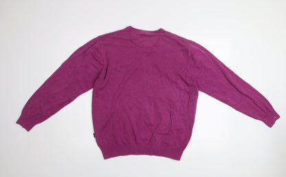 André Men Purple V-Neck Knit Pullover Jumper Size L