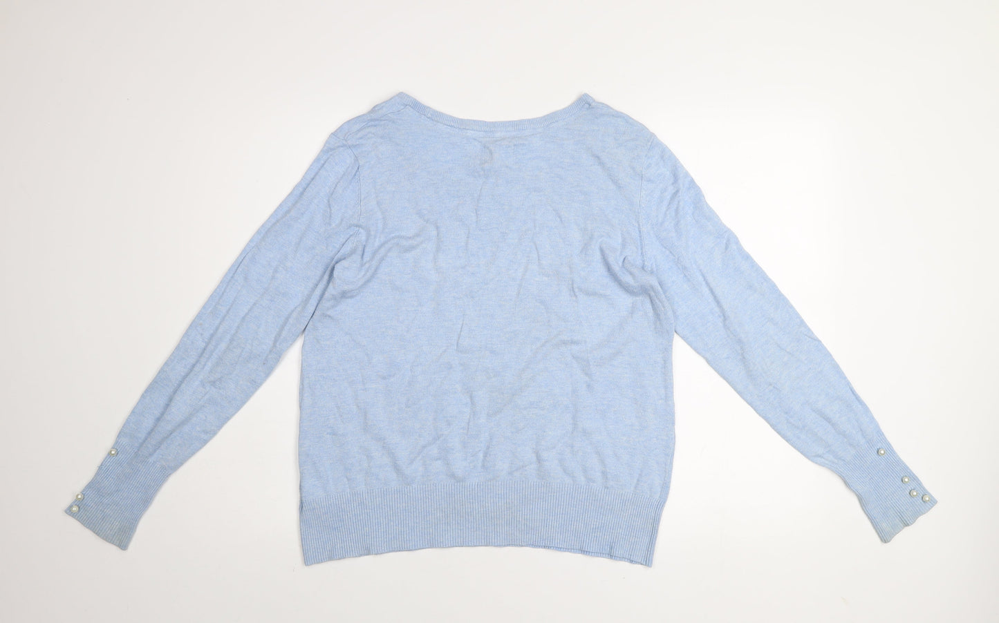 Womens UK Size L CULTURE Blue Pullover Jumper